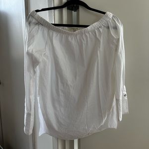 Rag & Bone White Silk Off the Shoulder Top, Size S